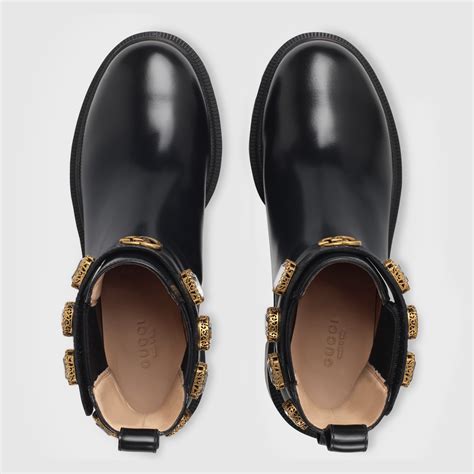 stivaletto in pelle con cinturino gucci|Altro.